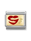 Composable Classic Dekoratif Link - Plakalar - Kalp sarısı - (49 Heart HUG) 18K Altın