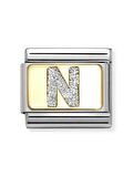 Composable Classic Dekoratif Link - Harfler Pırıltılı - N - (14 N) 18K Altın