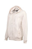Kadın Regular Fit Fermuarlı Kapüşonlu Sweatshirt - Krem | XL