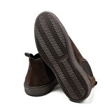 Frau 19A6 Waxy Beatles Suede Küt Burun Orta Topuk Ortopedik Bağcıksız Lastikli Su Geçirmez Günlük Kahverengi Klasik Bot Deri