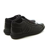 Frau Yuvarlak Burun Kısa Topuk Bağcıklı Spor Siyah Klasik Bot 