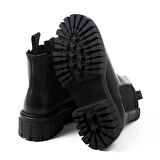 SİYAH Kadın Bot 86L3 FRAU BEATLES LEATHER RUBBER B