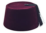Osmanlı Bordo Püsküllü Damat Kına Erkek Fesi (11,5cmx56cm)