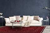 BUHARI AFGAN DESENLİ MAKİNE DOKUMA İNCE HALI BHR 05 RED 160*230 CM