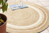 ECH 01 NATURAL WHITE YUVARLAK JÜT KİLİM120*120 CM
