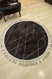 URB 02 BLACK GREY120*120 CM YUVARLAK HALI
