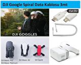 DJI Google Veri ve Şarj Kablosu 3mt USB 2.0 Spiral Coiled Kablosu Mikro 5pin 