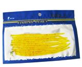 PROFISHER 10 Adet Set 13,5cm Simli Sarı Silikon Solucan Sahte Yem  