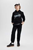 DeFacto Erkek Çocuk Beli Bağcıklı Cepli Lastikli Paça Jogger Basic Düz Pantolon B6713A824SMBK81