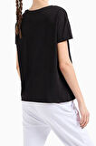Kadın Rahat Kesim T-Shirt - Siyah | XL
