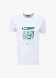 İce Play Bisiklet Yaka Baskılı Beyaz Erkek T-Shirt 24EU1P0F014P400_T-Shirt