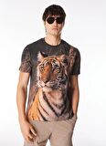 İce Play Bisiklet Yaka Baskılı Çok Renkli Erkek T-Shirt 24EU1M0F01B6324_T-Shirt