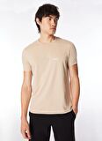 İce Play Bisiklet Yaka Düz Bej Erkek T-Shirt 24EU1M0F01JP400_T-Shirt