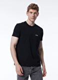 İce Play Bisiklet Yaka Düz Siyah Erkek T-Shirt 24EU1M0F01JP400_T-Shirt