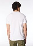 İce Play Düz Yaka Baskılı Beyaz Erkek T-Shirt 24EU1M0F014P400_T-Shirt