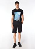 İce Play Bisiklet Yaka Baskılı Siyah Erkek T-Shirt 24EU1M0F019P400_T-Shirt