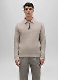 Aspesi Polo Yaka Slim Fit Bej Erkek Kazak Q M171 5623