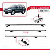 Toyota Land Cruiser 1998-2007 Arası ile Uyumlu BASIC Model Ara Atkı Tavan Barı Gri 2 Adet