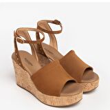 Nero Giardini  Kadın Sandalet E307663D NeroGiardini VELOUR PU.MUSA 8901P RICOPE 326-Tabacco