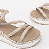Nero Giardini  Kadın Sandalet E307758D NeroGiardini NAPPA PANDORA POLI.MILENA 7854 ZEP TR MILENA7854 BEI 702-Ivory