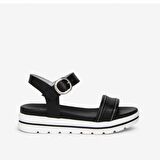 Nero Giardini  Kadın Sandalet E307812D NeroGiardini TAMIGI PU.KALE' P15655 BIAN 100-Nero
