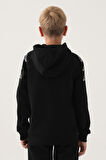 Kappa Siyah Yaka Fermuarlı Baskı Detay Erkek Çocuk Sweatshirt