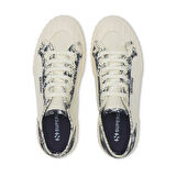 Superga 2630 STRIPE SKETCHED FLOWERS Kadın Ekru Sneaker S41356W-AE7