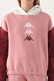 Kappa Pembe Garnili Kol Detaylı Kapüşonlu Kız Çocuk Sweatshirt