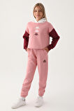Kappa Pembe Garnili Kol Detaylı Kapüşonlu Kız Çocuk Sweatshirt