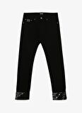 Normal Bel Katlamalı Paça Slim Fit Siyah Erkek Denim Pantolon 75GAB5DMDW040L54909