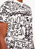 Bisiklet Yaka Beyaz Erkek T-Shirt 75GAH6S0JS211003