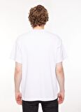 Bisiklet Yaka Beyaz Erkek T-Shirt 75GAHG05CJ01G003
