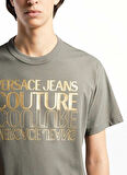 Versace Jeans Couture Bisiklet Yaka Kahve Erkek T-Shirt 76GAHT10