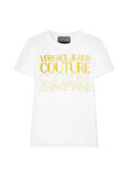 Versace Jeans Couture Yuvarlak Yaka Baskılı Beyaz Kadın T-Shirt 76HAHC00