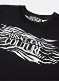 Versace Jeans Couture Yuvarlak Yaka Baskılı Siyah Kadın T-Shirt 78HAH606
