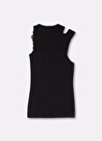 Versace Jeans Couture Klasik Yaka Düz Siyah Kadın Body 78HAM603