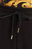 Kadın Regular Fit Nakışlı V Amblemli Paçası Lastikli Eşofman Altı - Siyah/Altın Sarısı | XS
