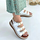 Jatay Beyaz Cilt Sandalet