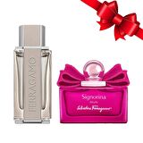 Bright Leather Edt 100 ML Erkek Parfüm + Signorina Ribelle Edp 100 ML Kadın Parfüm Sevgililer Günü Özel 2li Hediye Seti
