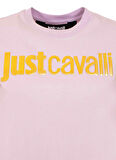 Just Cavalli Bisiklet Yaka Baskılı Beyaz Kadın T-Shirt 74PBHF00