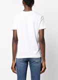 Just Cavalli Bisiklet Yaka Baskılı Beyaz Kadın T-Shirt 75PAHE00