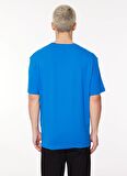 Just Cavalli Bisiklet Yaka Açık Mavi Erkek T-Shirt 75OAHG01