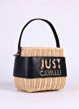 Just Cavalli Bej - Siyah Kadın Plaj Çantası 76RA4BD2ZG264717