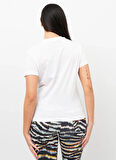 Just Cavalli Yuvarlak Yaka Baskılı Beyaz Kadın T-Shirt 76PAHG07