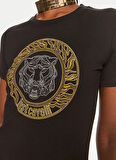 Just Cavalli Yuvarlak Yaka Baskılı Siyah Kadın T-Shirt 76PAHE08