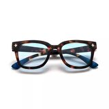 Okkia Giovanni Classic Havana & Blue Unisex Güneş Gözlüğü Mavi Lens