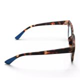Okkia Giovanni Classic Havana & Blue Unisex Güneş Gözlüğü Mavi Lens