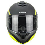 CGM 568G BER DRESDA ÇENE AÇILIR MOTOSİKLET KASKI SARI-GRİ / S