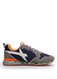 W6YZ Gri - Lacivert Erkek Süet + Tekstil Sneaker JET-M.