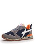 W6YZ Gri - Lacivert Erkek Süet + Tekstil Sneaker JET-M.